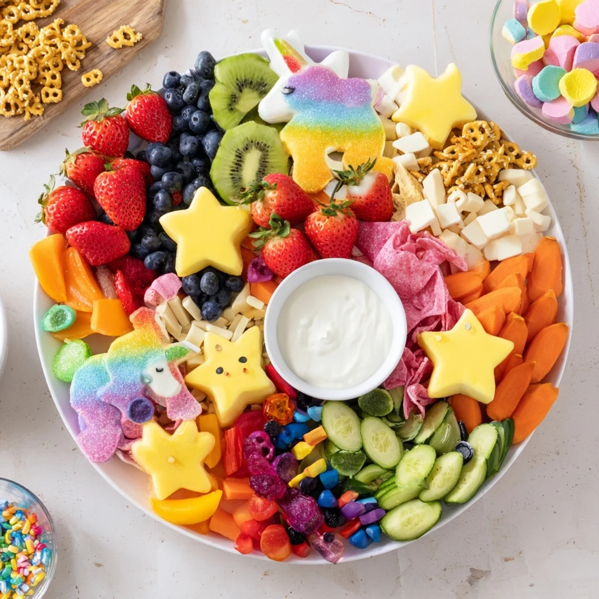 Bunter Einhorn-Party-Teller