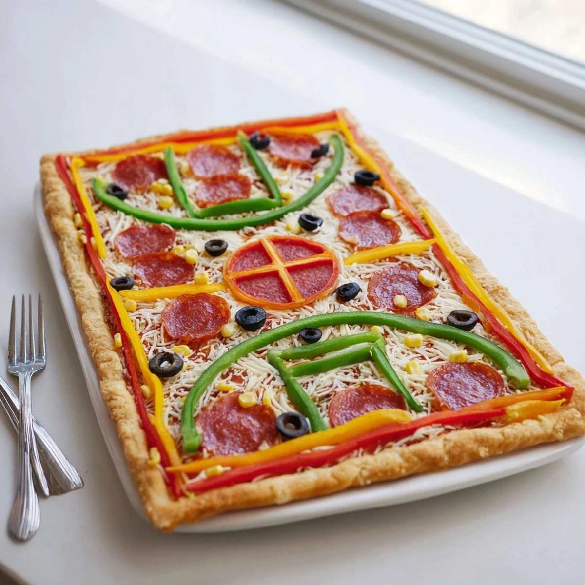 Here are the 3 ALT texts for the "Basketball Court Pizza with Free Throw Toppings" recipe: