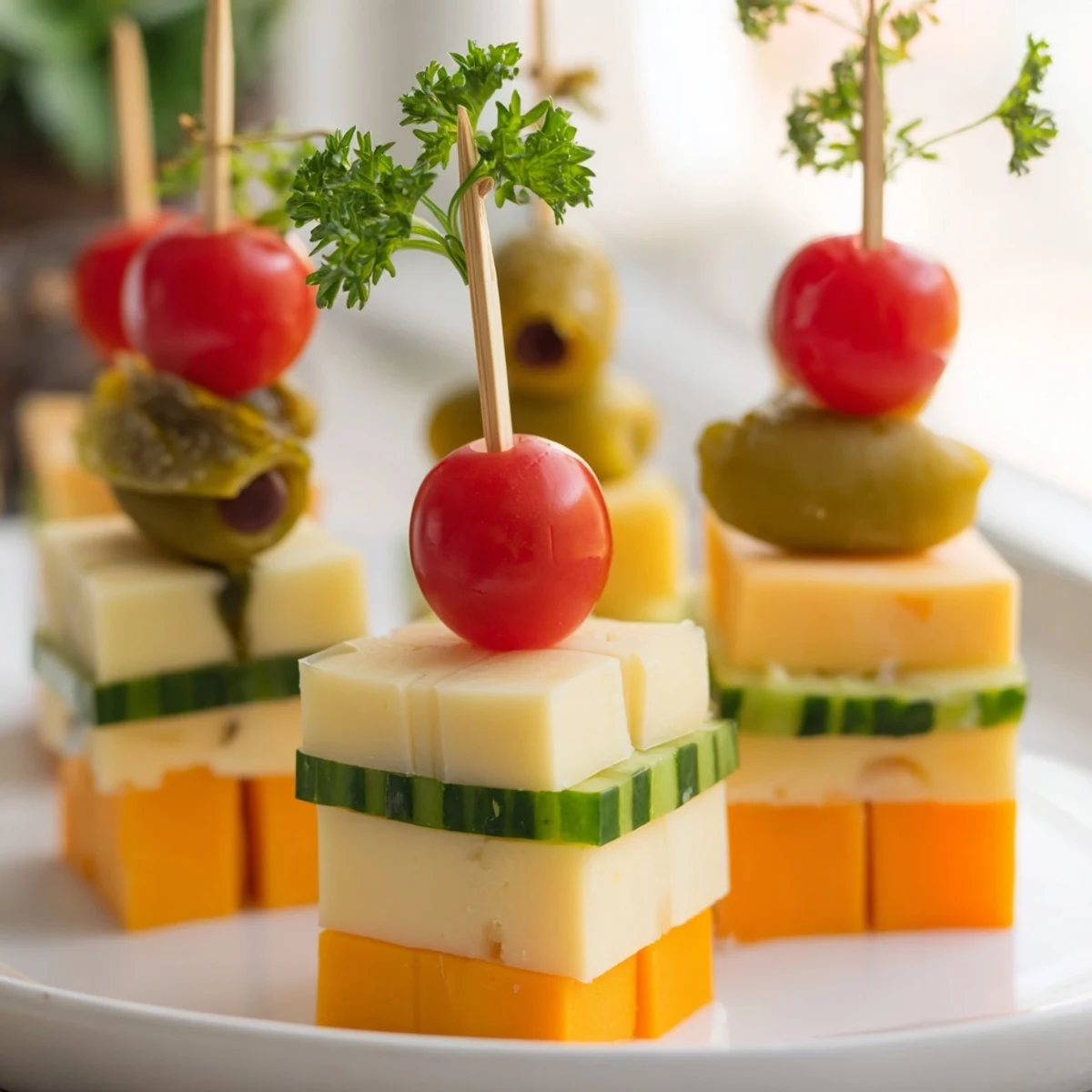 Festliche bunte Käsewürfel