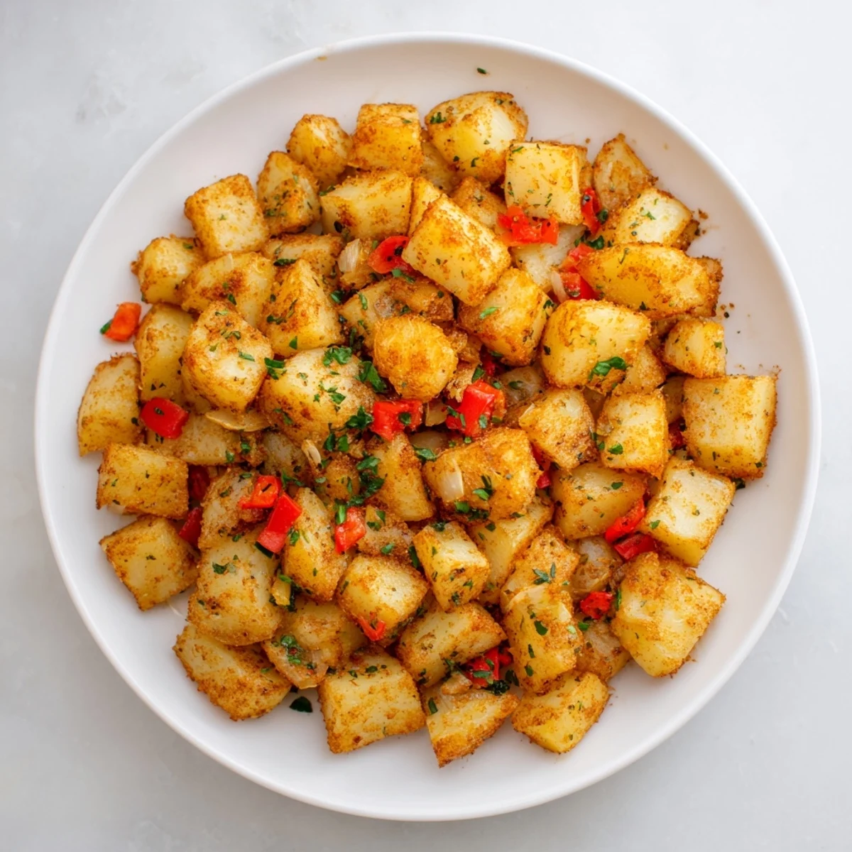 Golden and crispy Air Fryer Breakfast Potatoes, perfectly seasoned, ready for a delicious American diner breakfast.