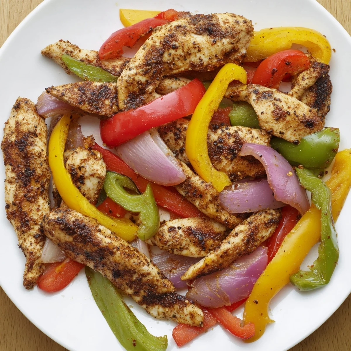 Aromatic Chicken Fajita Sheet Pan with sizzling peppers and onions, ready to be served.