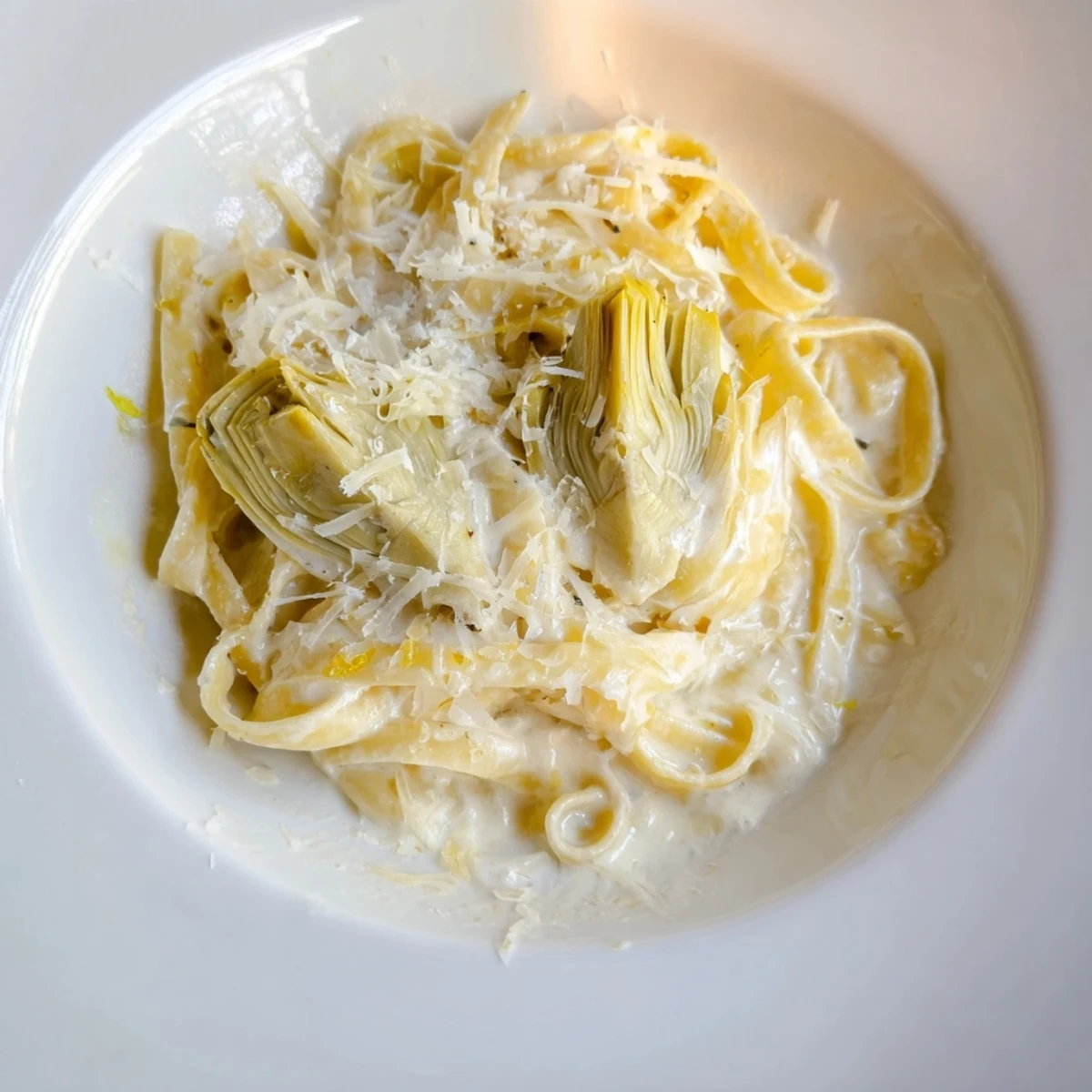 Cremig Zitronen Artischocke Pasta