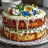 Frühlingskuchen mit Zitronenblumen