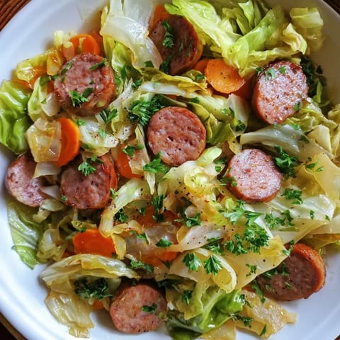 Kraut Wurst Pfanne herzhaft