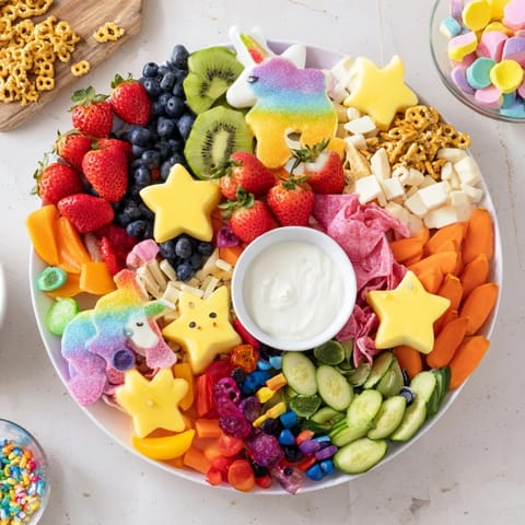 Bunter Einhorn-Party-Teller