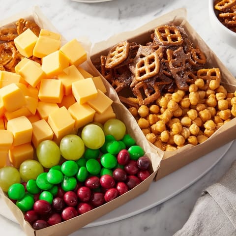 Weihnachtlicher Snackturm Schichten