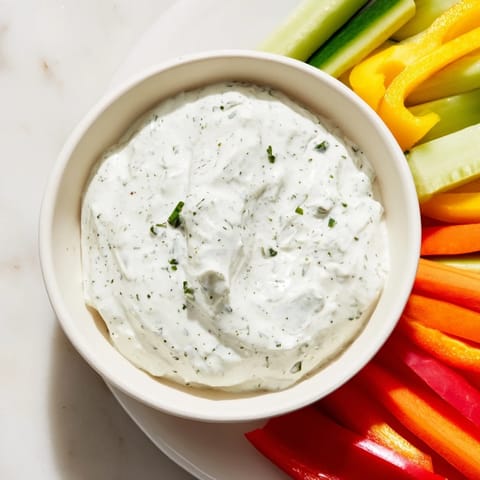 Cremiger Ranch Dip mit Sticks