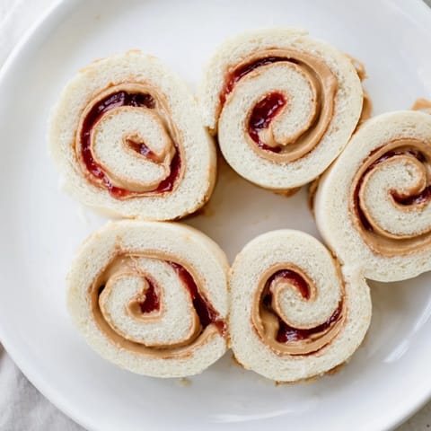 Quartered PB&J Pinwheel Rolls