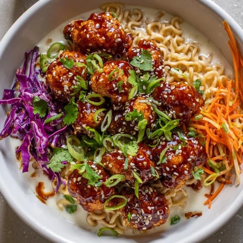 Buffalo Blumenkohl Ramen Gericht