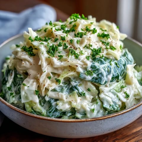 Cremig gedecktes Kohl, cremige Sauce und frische Petersilie als gesunder Beilagen-Genuss.