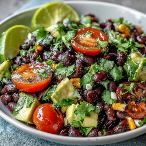 Schwarze Bohnen und Gemüse Schale