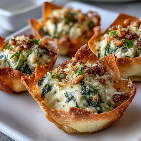 Freshly baked Mediterranean Spinach and Feta Cheese Crisps topped with sesame seeds, perfect warm appetizer for party grazing.