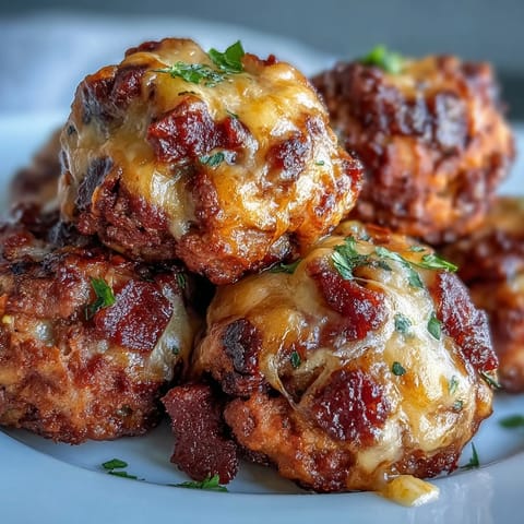 Savory Rotel Sausage Balls served warm with a creamy dipping sauce at a party.