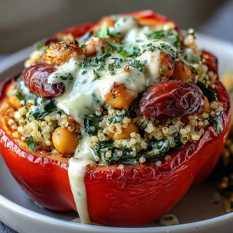 Vegan mediterraneische Kichererbsenpaprika