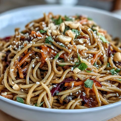 Vegan würziger Erdnuss Soba