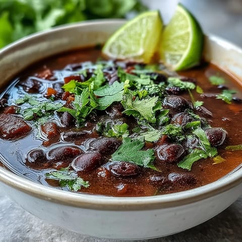 Schinken Schwarzbohnen Limette Koriander