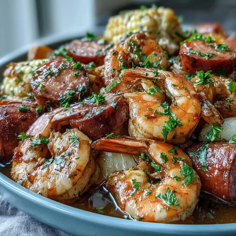 Onion Boil Cajun Shrimp Sausage