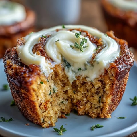 2. Köstliche Muffins mit frischem Karotten- und Zucchinigeschmack, verfeinert mit einer süßen Frischkäse-Spirale.  