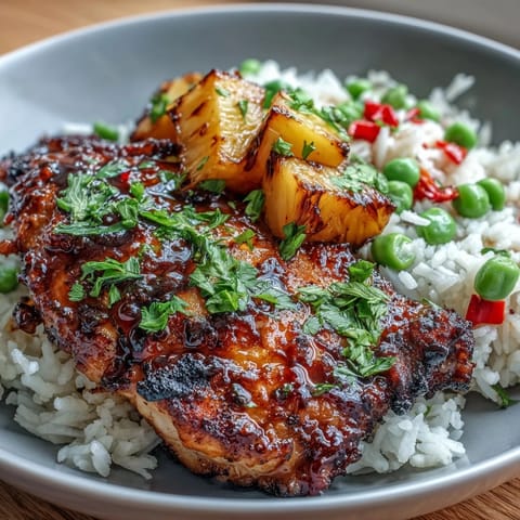 Saftige Hühnchenbrust mit süßer Ananas und zartem Gemüse in Folienpäckchen gegrillt.