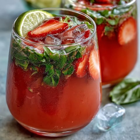 Erdbeer Basilikum Limonade frisch