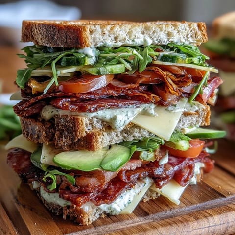 1. Eine bunte, selbstgemachte Sandwich-Platte mit verschiedenen Delikatessfleischsorten, Käsesorten, frischem Gemüse und Brot für ein perfektes Picknick.  