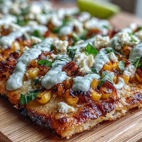 Festliches Mais-Fladenbrot mit Jalapeño-Crema, das nach mexikanischem Straßenessen schmeckt.