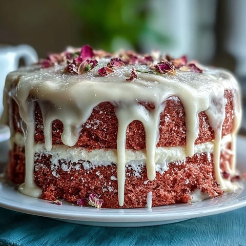 Rosé Samtkuchen für Brautparty