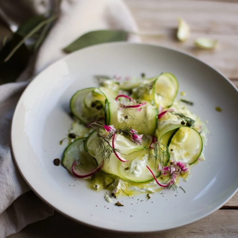 A close-up of a refreshing Cold Cucumber-Dill Salad, ready to be enjoyed as a summer side dish.