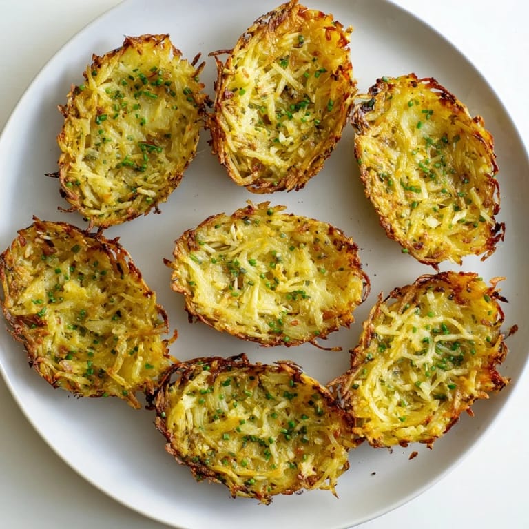 Freshly baked potato rösti boats with perfectly crispy edges, a delicious appetizer option.