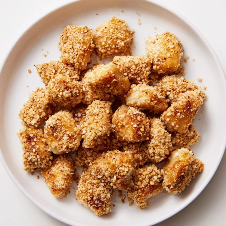 Crispy pretzel crusted chicken bites, with crunchy pretzel crust, perfect for a game day snack feast.
