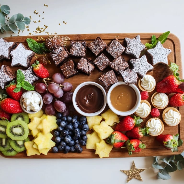 Ausschnitt einer verführerischen Star-Studded Dessert Board, perfekt für eine Party mit vielen süßen Leckereien.