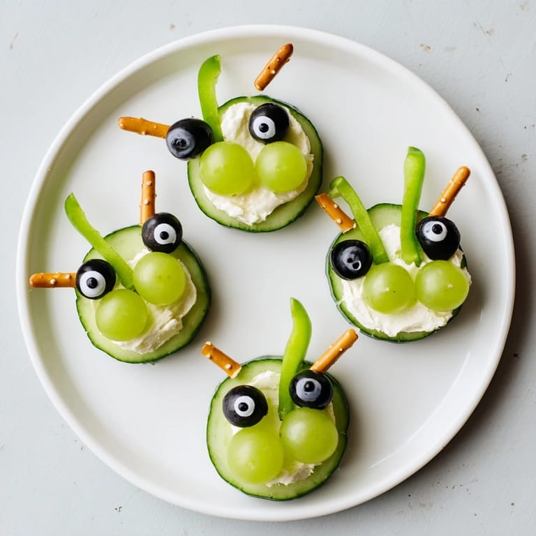 Playful Little Green Men Alien Snack Attack: bite-sized aliens boasting candy eyes and pretzel antennas.