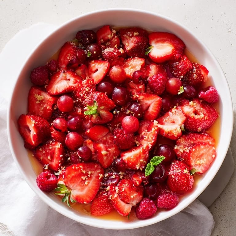 This colorful Festive Poinsettia Fruit Bowl is a stunning and refreshing fruit salad for your holiday brunch.