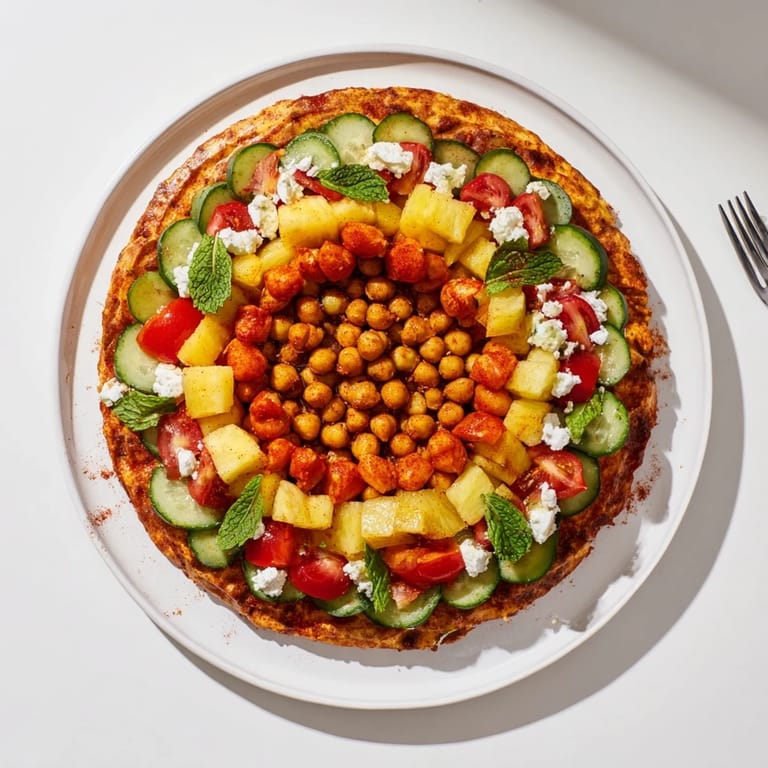 Beautiful layers of the concentric rings of flavor appetizer, a colorful salad ready to be enjoyed.