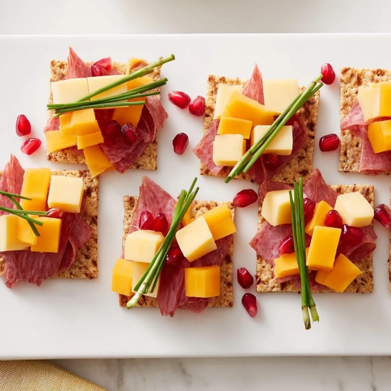 Delicious Layered Urban Skyline, perfect for gatherings; folded meats and cubed cheese create a tasty skyline.