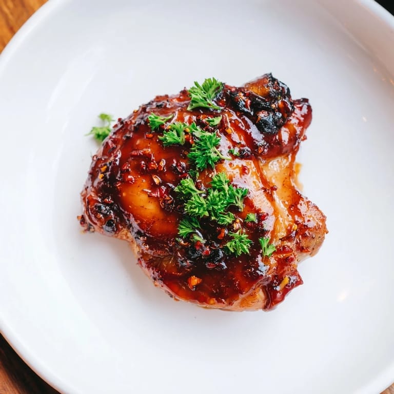 Sweet and tangy Jam in Coffee Glazed Chicken, baked to perfection with a caramelized glaze and crispy skin.
