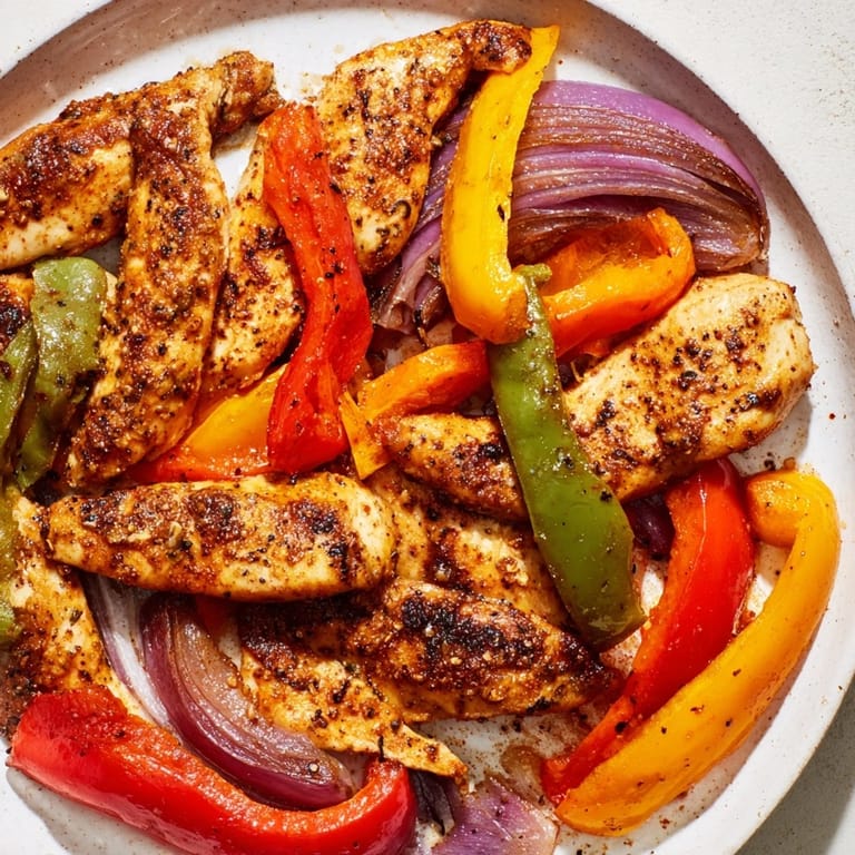 Delicious, easy-to-make Chicken Fajita Sheet Pan featuring the classic Tex-Mex flavors.