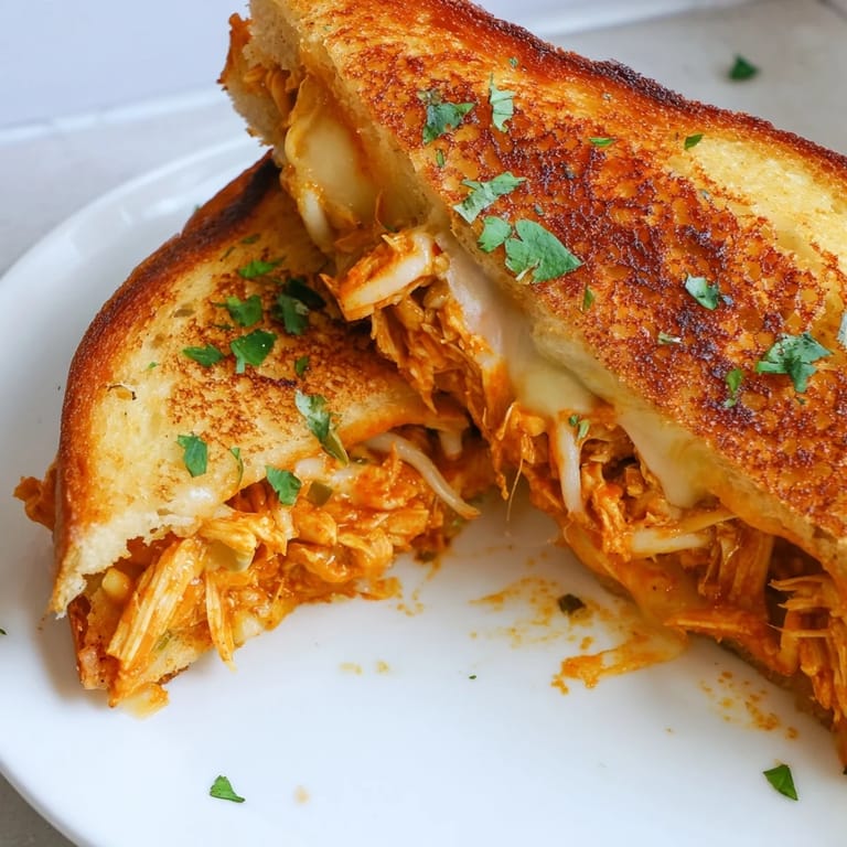 Grilled, comforting Savory Butter Chicken Grilled Cheese: a flavorful fusion of Indian and American cuisine.