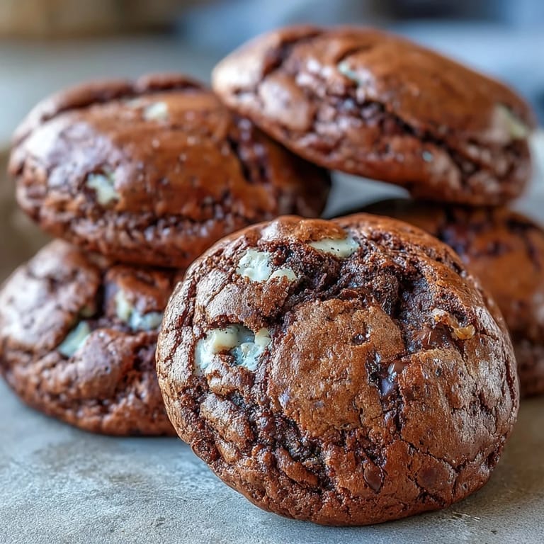 Elegant geröstete Hojicha Brownie Cookies mit knackigen Rändern und weichem Kern zum Naschen.
