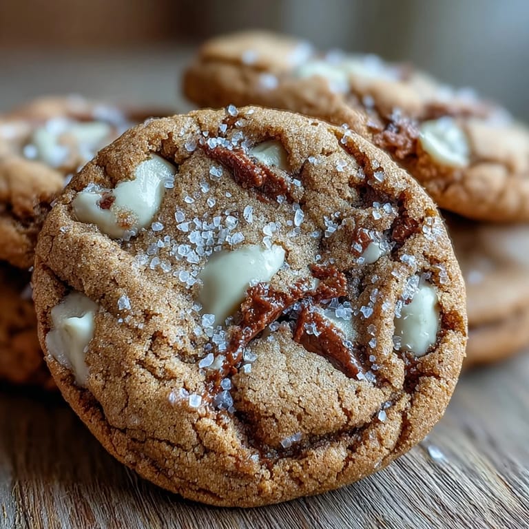 Frisch gebackene Hojicha White Chocolate Cookies auf einem Kuchengitter, mit zentrierten weißen Schokostücken und dezenter Teefärbung für den japanischen Fusion-Dessert-Genuss.