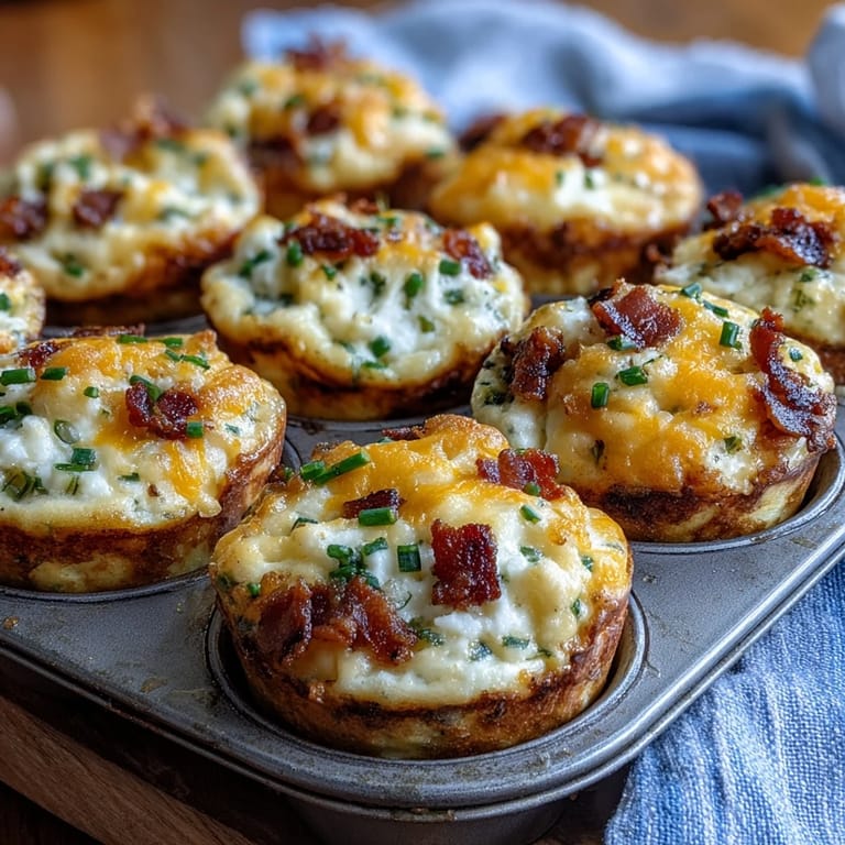 Saftige Ranch Bacon Breakfast Egg Bites mit knusprigem Speck und frischen Kräutern, ideal für den Meal Prep.