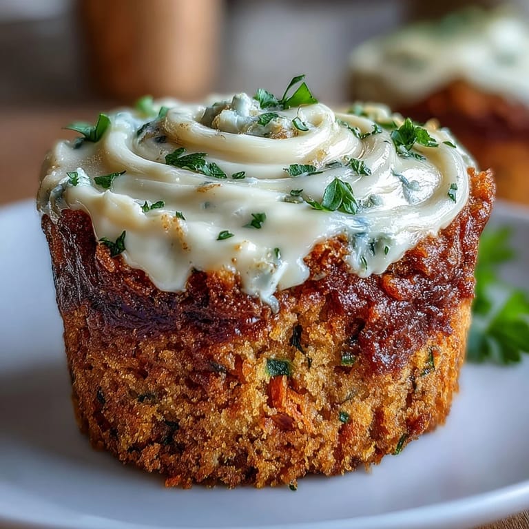 3. Gebackene Karotten-Zucchini-Muffins mit cremiger Frischkäsetopping, ideal für den morgendlichen Genuss oder zwischendurch.