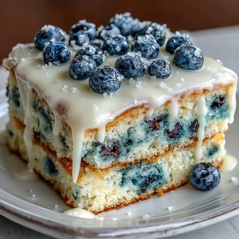 2. Feuchter Blaubeer-Zitronenkuchen mit fruchtiger Glasur, perfekt für Baby-Shower-Feiern.  