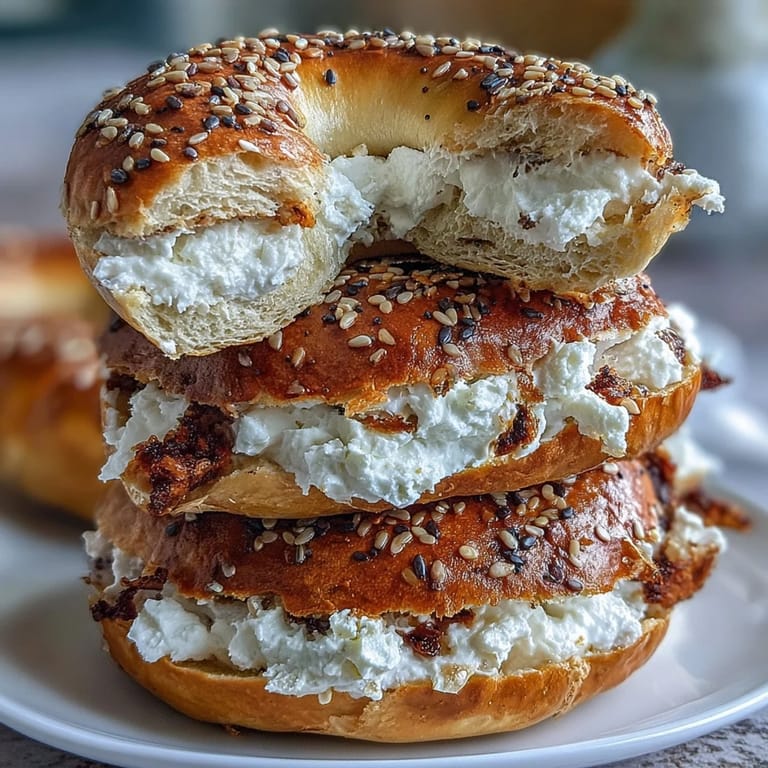 3. Einfache Joghurt-Bagels ohne Hefe, mit luftiger Textur und goldener Oberfläche, serviert mit Ihren Lieblingsaufstrichen.