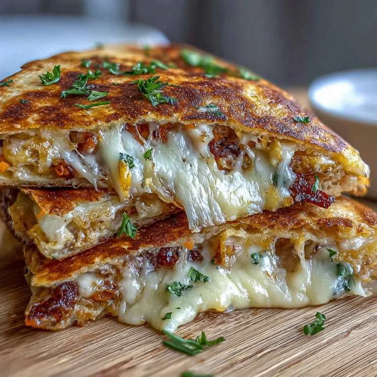 Bunte Oster-Quesadillas in Hasenform auf einer Servierplatte.