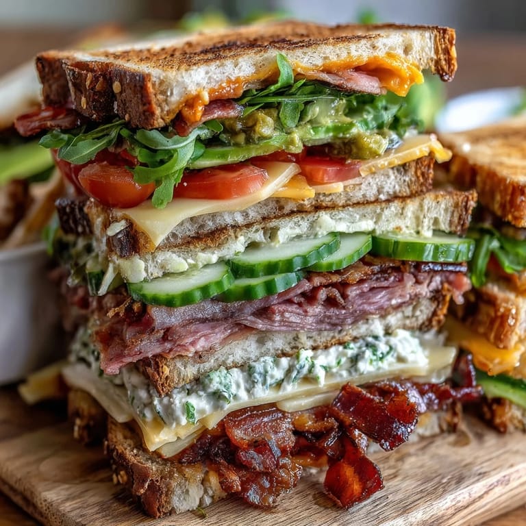 2. Eine farbenfrohe Sandwich-Board mit geräuchertem Truthahn, Honigschinken, Roastbeef, Käse und frischem Gemüse zum Zusammenstellen eigener Sandwiches.  