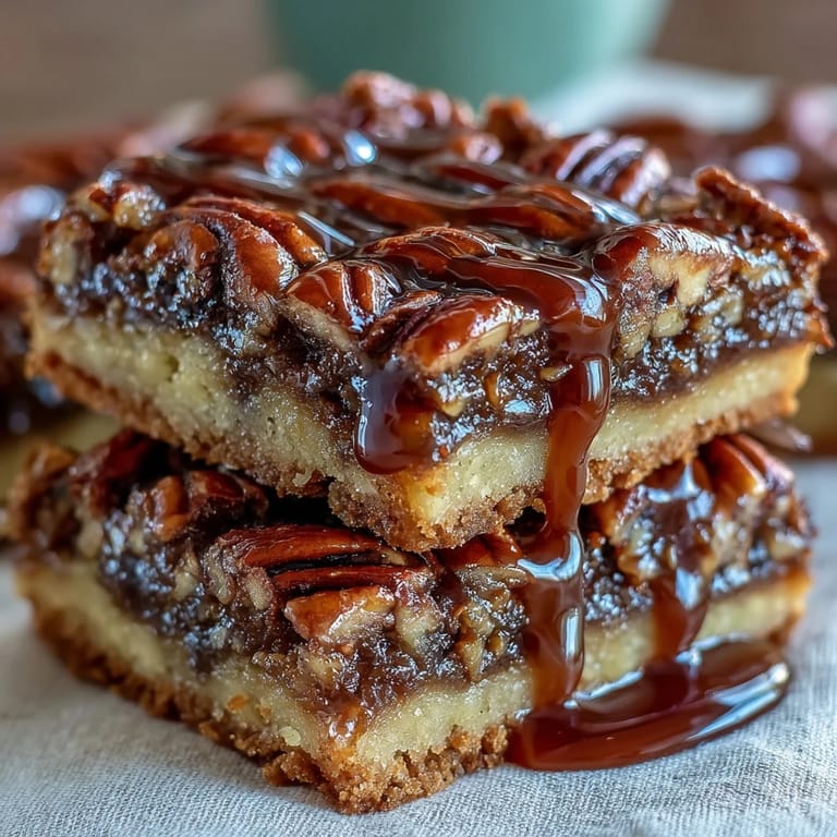 Reiche Pekannuss-Kuchen-Riegel mit Bourbon-Glasur, perfekt für den Kentucky Derby oder festliche Anlässe.