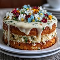 Frühlingskuchen mit Zitronenblumen