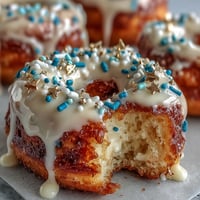 Festlicher Donut-Turm mit bunten Streuseln, eine süße Krönung für jede Party.